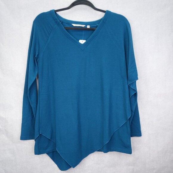 Soft Surroundings Madeline Draping Tunic Petite XS Caped Lagenlook V-Neck NEW - Picture 1 of 15